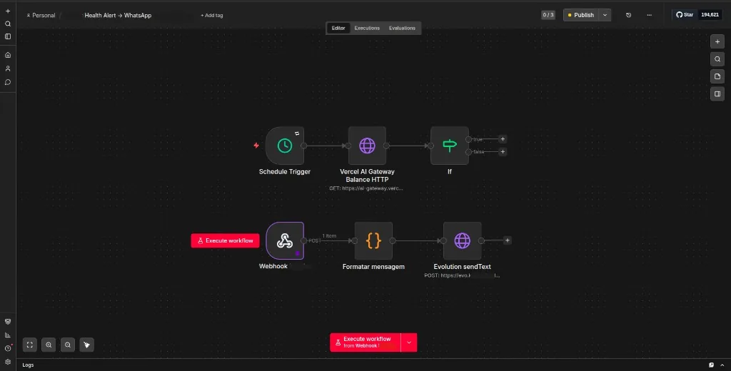 n8n canvas with two workflows for weekend CRM lead follow-up and outbound messaging